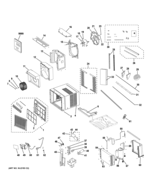 Part Location Diagram of WJ65X30605 GE Support Triancle (Right Side)