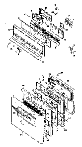 Control & Door Diagram and Parts List for JKP070J3  General Electric Wall Oven