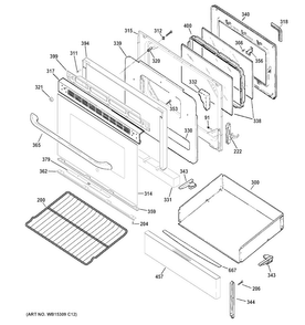 Part Location Diagram of WB56X26708 GE DEFLECTOR BOTTOM DOOR