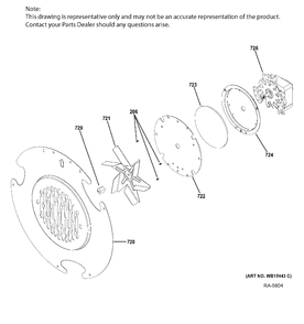 CONVECTION FAN Diagram and Parts List for JCGB720EEJ1ES  General Electric Range