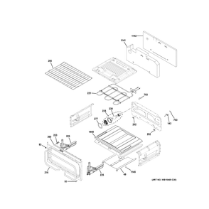 Upper Oven Diagram and Parts List for JGBS86SP4SS  General Electric Range