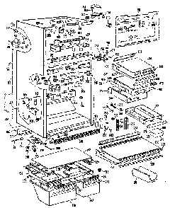 Cabinet Diagram and Parts List for TBX25RKB  General Electric Refrigerator