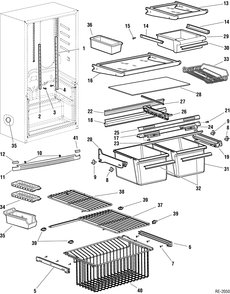 CABINET Diagram and Parts List for HBS18YBMBWW  General Electric Refrigerator