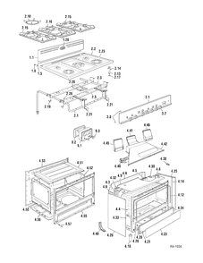COOKTOP Diagram and Parts List for CFSGG36K1BS  General Electric Range