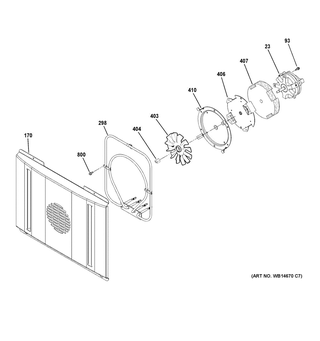Large Convection Fan Diagram and Parts List for C2Y486P2M1S1  General Electric Range