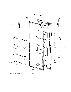 Door Diagram and Parts List for FUF14DLREWW  General Electric Freezer