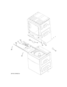 Cabinet Diagram and Parts List for GUD27ESSJ0WW  General Electric Washer Dryer Combo