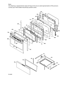 DOOR & DRAWER PARTS Diagram and Parts List for JCB530SJ2SS  General Electric Range
