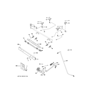 Gas And Burner Parts Diagram and Parts List for JGBS61DP4WW  General Electric Range