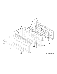 UPPER DOOR Diagram and Parts List for CGS995SEL1SS  General Electric Range