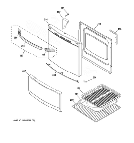 Part Location Diagram of WB7X7189 GE Door Handle End Cap
