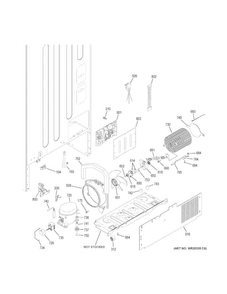 Machine Compartment Diagram and Parts List for GDE23GGHBRBB  General Electric Refrigerator