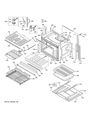 Lower Oven Diagram and Parts List for ZET9550SH6SS  General Electric Wall Oven