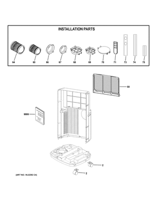Room Air Conditioner Diagram and Parts List for HPND14XHT-E  General Electric Air Conditioner