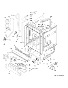 Body Parts Diagram and Parts List for DDT595SSJ0SS  General Electric Dishwasher