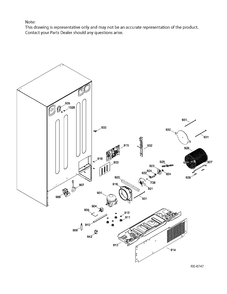 SEALED SYSTEM & MOTHERBOARD Diagram and Parts List for GSRC3QGXHFBB  General Electric Refrigerator
