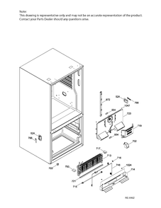 FUNCTIONAL PARTS FZ Diagram and Parts List for PFE24JMKAKES  General Electric Refrigerator