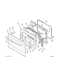 DOOR Diagram and Parts List for PT960BM3BB  General Electric Range