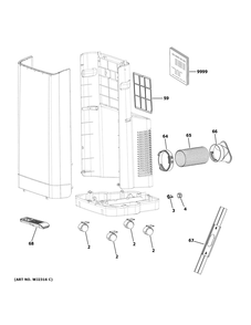 Part Location Diagram of WJ26X26225 GE REMOTE CONTROL