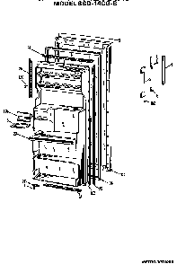 Door Diagram and Parts List for SSD14CGBLWH  Hotpoint Refrigerator