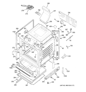 Body Parts Diagram and Parts List for JGB635DEK1BB  General Electric Range