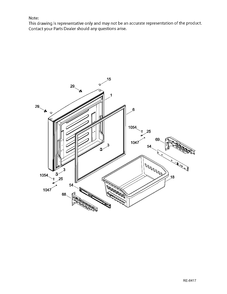 FZ DOOR Diagram and Parts List for GNE21DGKAKWW  General Electric Refrigerator