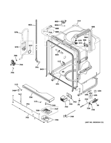 Body Parts Diagram and Parts List for XDF400PGN5WW  General Electric Dishwasher