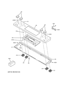 Control Panel Diagram and Parts List for JSS86SP8SS  General Electric Range
