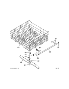 UPPER RACK Diagram and Parts List for MLD4007L15WW  General Electric Dishwasher