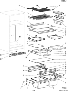 Part Location Diagram of WR38M1002 GE TRIM FRAME