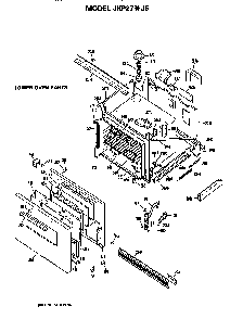 Lower Oven Diagram and Parts List for JKP27J5  General Electric Wall Oven