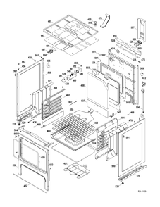CHASSIS PARTS Diagram and Parts List for JCBP660DT1WW  General Electric Range