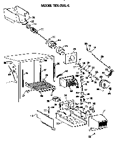 Ice Bucket/auger Diagram and Parts List for TBX25RLER  General Electric Refrigerator