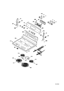 CONTROL PANEL & COOKTOP Diagram and Parts List for PCB940DF1WW  General Electric Range