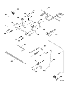 GAS & BURNER PART Diagram and Parts List for 147261  General Electric Range