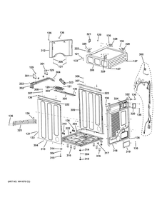 Cabinet And Top Panel Diagram and Parts List for VFD31EDSR0WW  General Electric Dryer