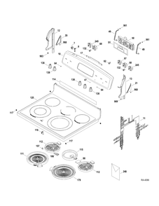 CONTROLS-COOKTOP Diagram and Parts List for JCBP80SP3SS  General Electric Range