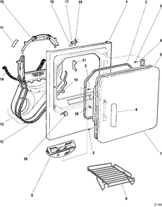 CABINET FRONT & DOOR Diagram and Parts List for 633617  General Electric Dryer