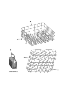 Rack Assemblies Diagram and Parts List for PDW1860N02SS  General Electric Dishwasher