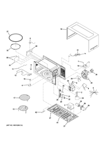 OVEN CAVITY PARTS Diagram and Parts List for PEB9159SJ2SS  General Electric Microwave