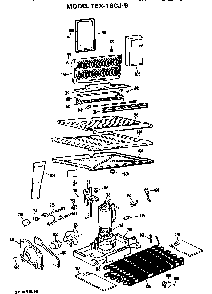 Unit Parts Diagram and Parts List for TBX18CJB  General Electric Refrigerator