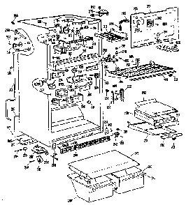 Cabinet Diagram and Parts List for TBX21PKB  General Electric Refrigerator