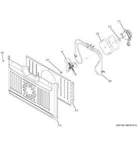 Convection Fan Diagram and Parts List for PCT7050DF2WW  General Electric Wall Oven