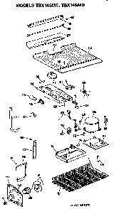 Unit Diagram and Parts List for TBX14SMCRHA  General Electric Refrigerator