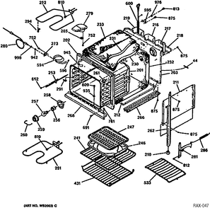 BODY PARTS Diagram and Parts List for JCKP18BW-1  General Electric Range