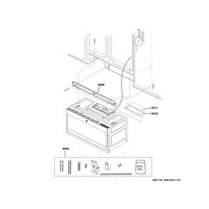 Installation Parts Diagram and Parts List for PVM9005RY1SS  General Electric Range Hood