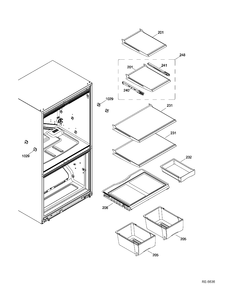 FF SHELVES Diagram and Parts List for GDR20ESEARBS  General Electric Refrigerator