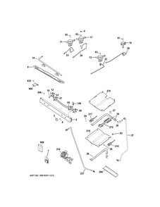 Gas And Burner Parts Diagram and Parts List for XGB635DEK2BB  General Electric Range
