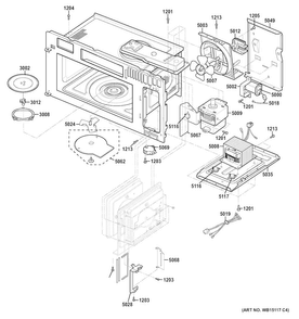 Interior Parts Diagram and Parts List for CVM1750SH1SS  General Electric Microwave