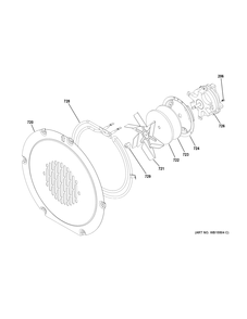 CONVECTION FAN Diagram and Parts List for C2S995SEL1SS  General Electric Range